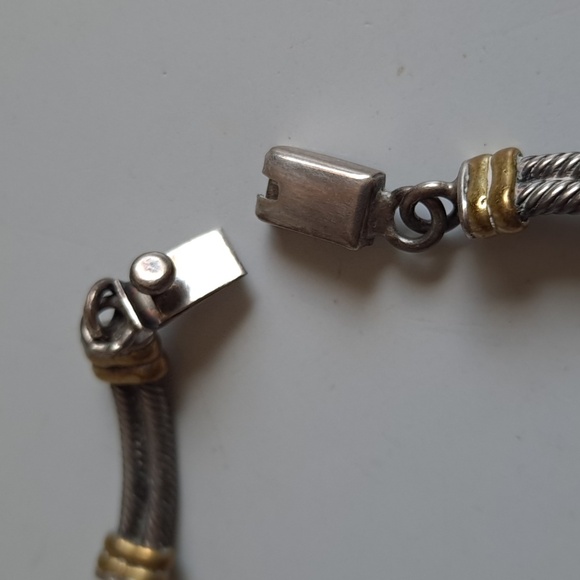 Vintage Mexico Sterling and Brass Necklace - Picture 4 of 7